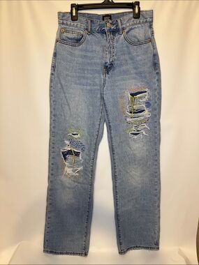 BDG Urban Outfitters Patchwork Hand-Embroidered Distressed Jeans size 25
